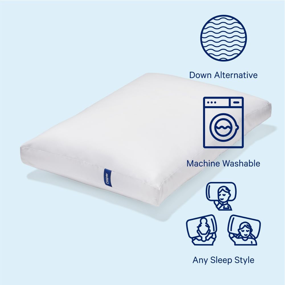 Casper Sleep Essential Pude til Sove, King, White Naty Shop Standard Puder