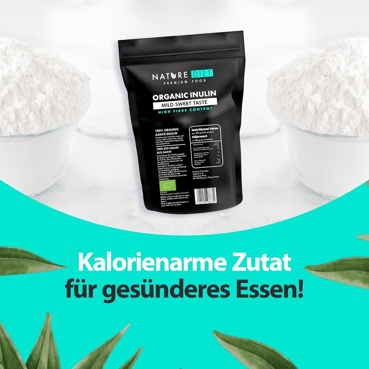 Naturkost - Bio-Inulin 1 Kg | Aus Agave | Natürliches Präbiotikum Sweeteners Naty Shop