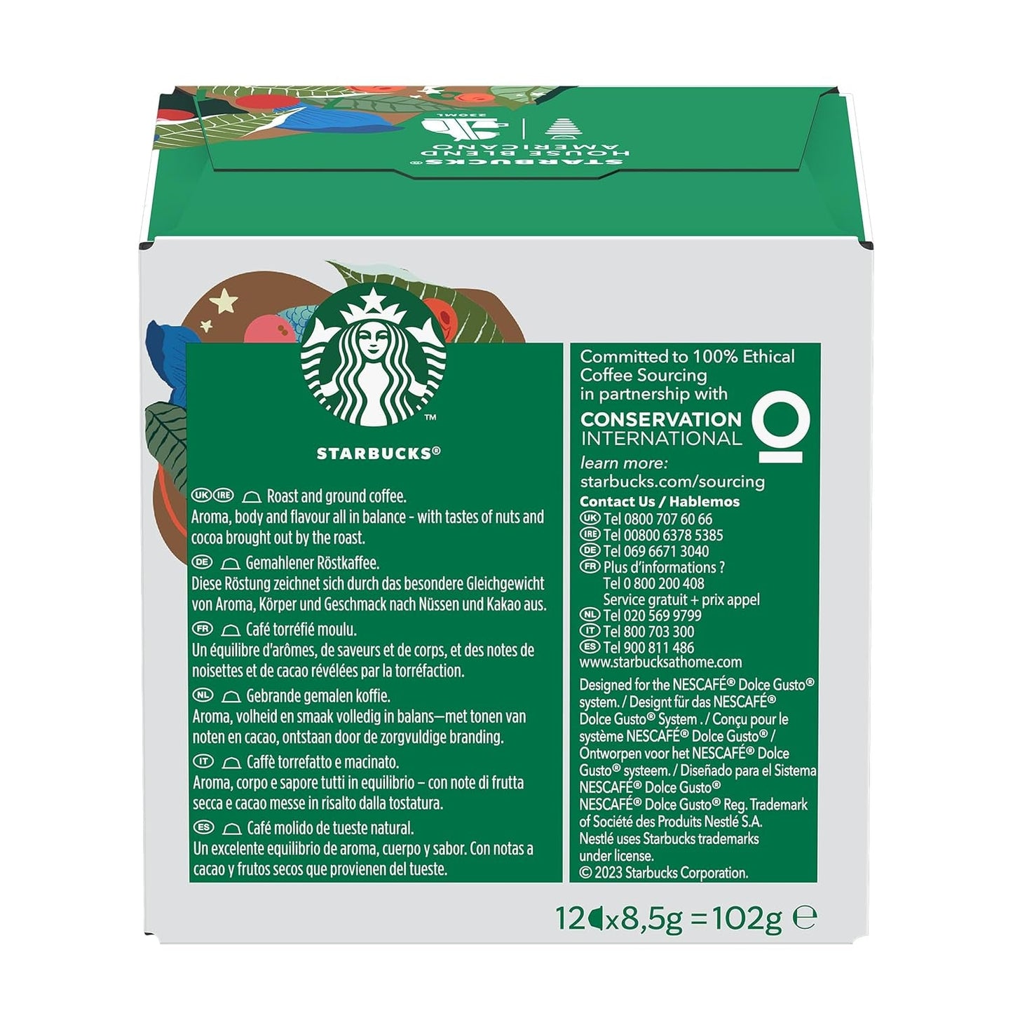STARBUCKS House Blend af Nescafé Dolce Gusto, Mittlere Röstung, Kaffeekapseln 6 x 12 (72 Kapseln)