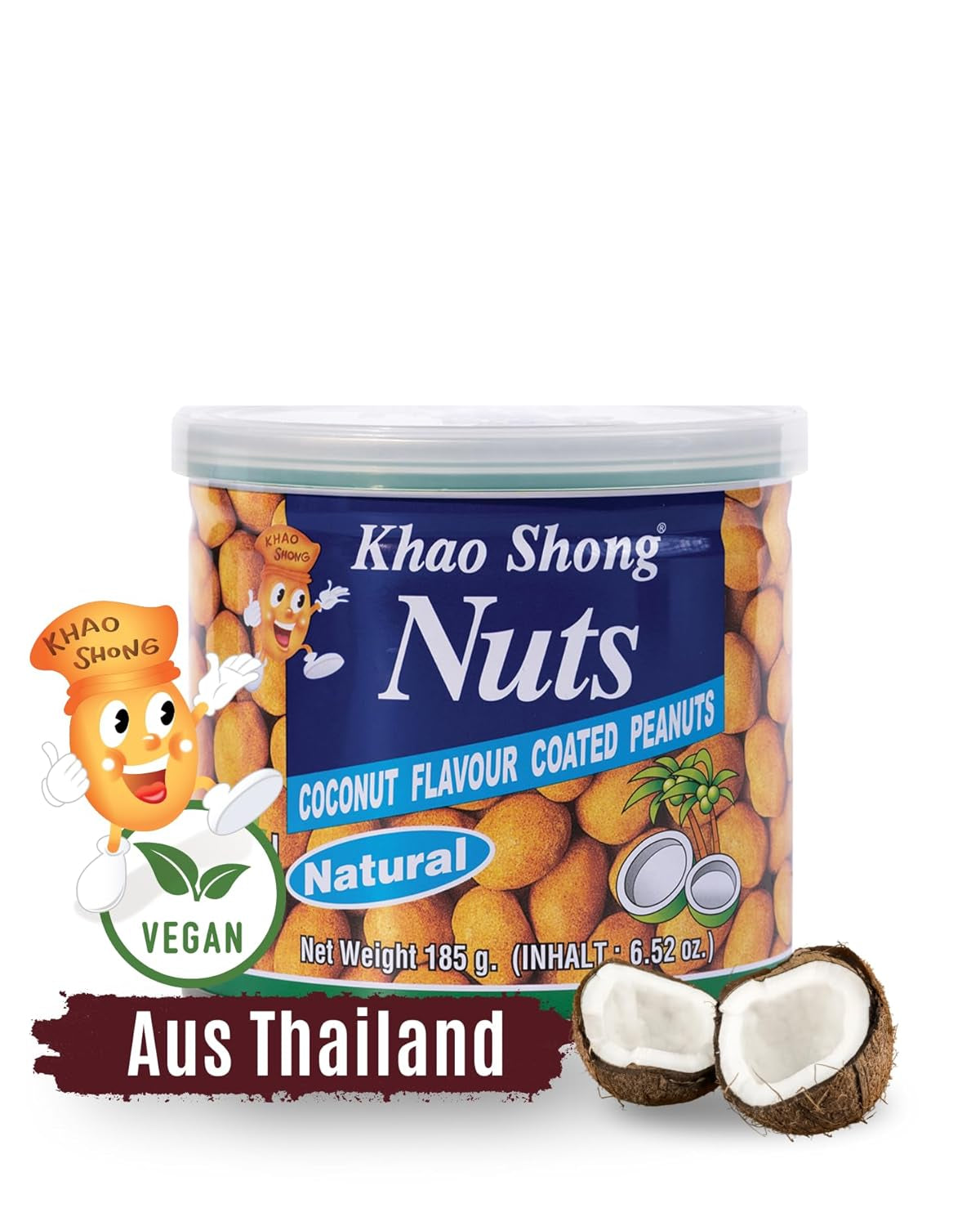 Khao Shong stegte grønne ærter med wasabi, sprøde ærter i en krydret dej, et fedtfattigt alternativ til nødder, medium krydret, 1 dåse på 140 g | 140 g (1 pakke)