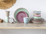CreaTable, 22582, SAMBA-serien, 16-delt porcelænssæt til 4, Combo-service i porcelæn, Tåler opvaskemaskine og mikroovn, Kvalitetsfremstilling