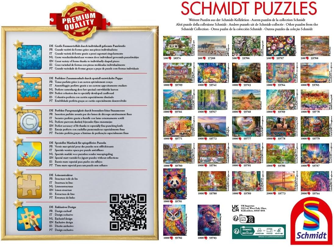 Schmidt Spiele 59765 Solnedgang i Lighthouse Bay, puslespil 1000 brikker, farverigt puslespil Naty Shop
