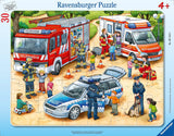 Ravensburger puslespil til børn - 06144 Interessante erhverv - Rammepuslespil for børn i alderen 4+ med 30 brikker Puslespil Naty Shop Blågrøn / Turkis