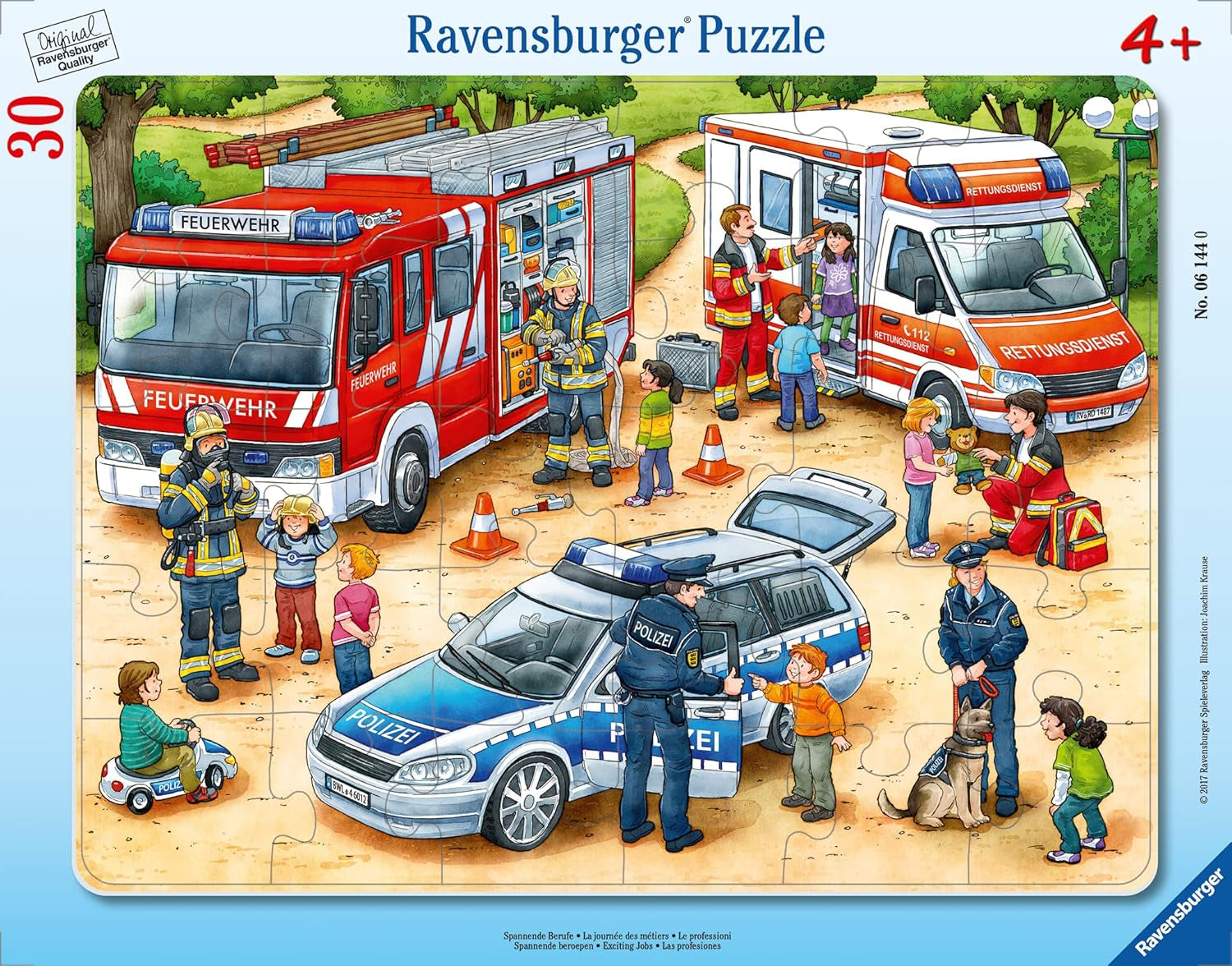 Ravensburger puslespil til børn - 06144 Interessante erhverv - Rammepuslespil for børn i alderen 4+ med 30 brikker Puslespil Naty Shop Blågrøn / Turkis