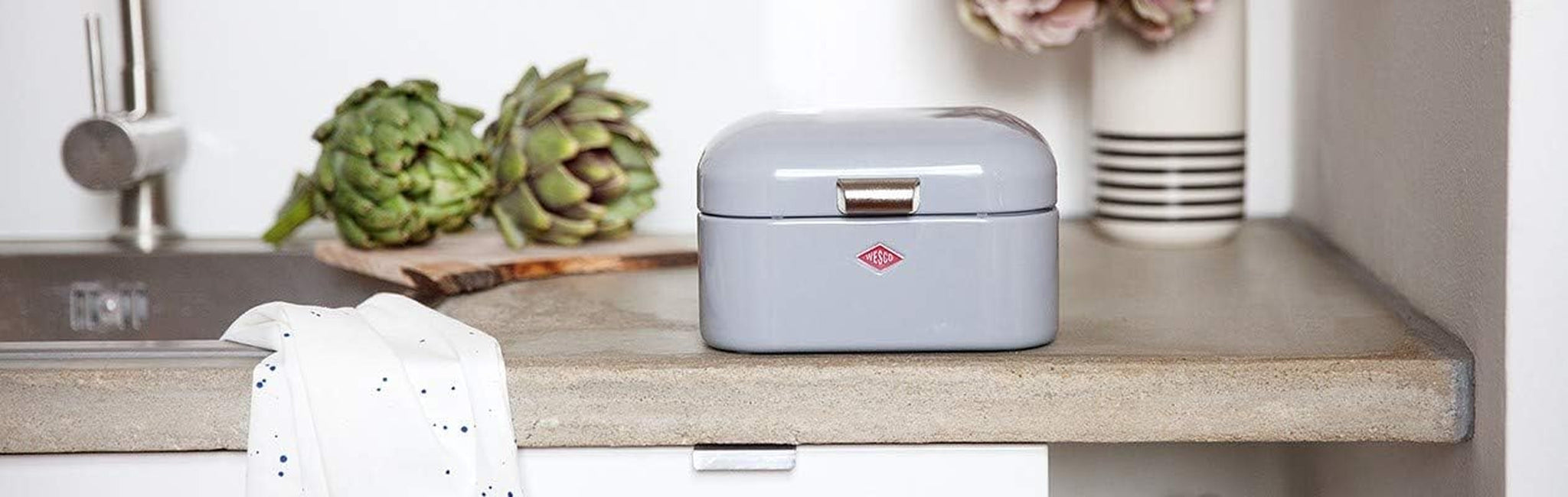Wesco 235 001 Mini Grandy brødkurv 17 x 18 x 12 cm (L/B/H) pink, rustfrit stål Madopbevaringsbokse Naty Shop