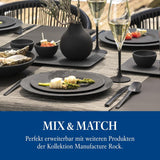 Villeroy & Boch Manufacture Rock Starter Sæt, 6 dele, sort, Tåler opvaskemaskine, Tåler mikrobølgeovn, Matsort Spisesæt, Spisestel, Bestik, Premium Porcelæn