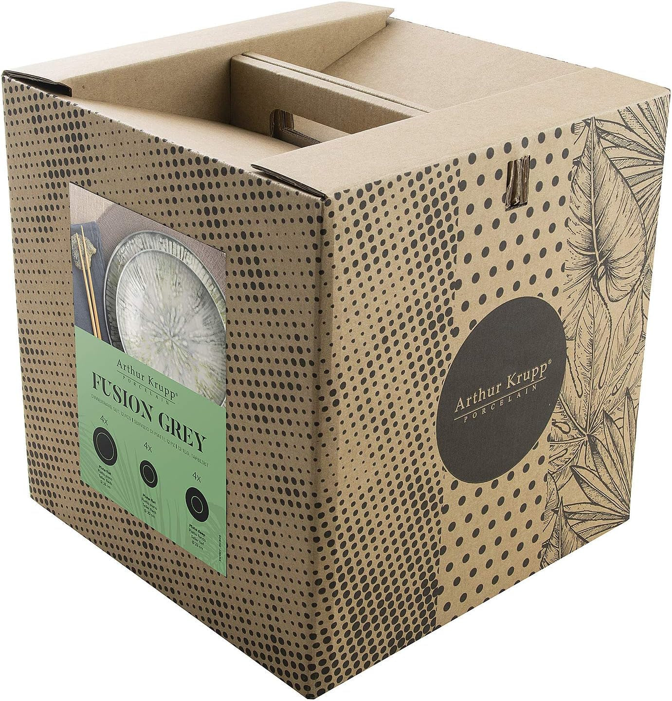 Fusion Grey Porcelænsservisesæt 67351GA2, 12 stk
