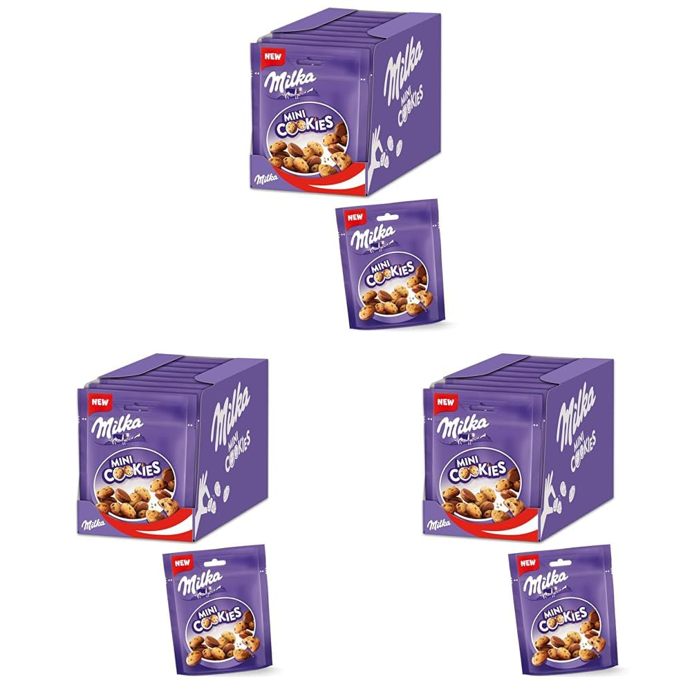 Milka Mini Cookies 8 x 110 g, Milka Alpine Milk Chokolade Chunk Mini Cookies (pakke med 3)
