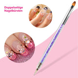8 Stück Nagel Pinsel, Nagelkunstpinsel Pinsel Sæt, Pinsel Für Nägel Mit Doppelkopf Nail Art Pinsel Sæt Dotting Pen Og Gel Børste til negle Præzise Pinsel Für Nageldesign Und Verzierungen