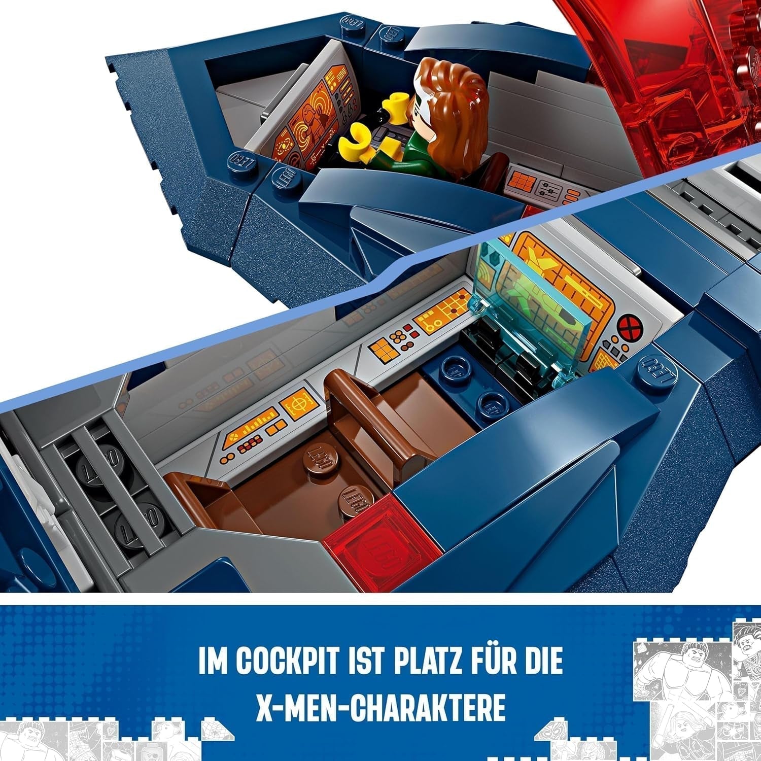 LEGO Marvel X-Jet X-Men-bygningsmodelflyet med figurer inklusive Wolverine og Rogue Superhelte-legetøj til børn Gave til drenge og piger 8 år 76281 Byggesæt Beuche den LEGO-Store