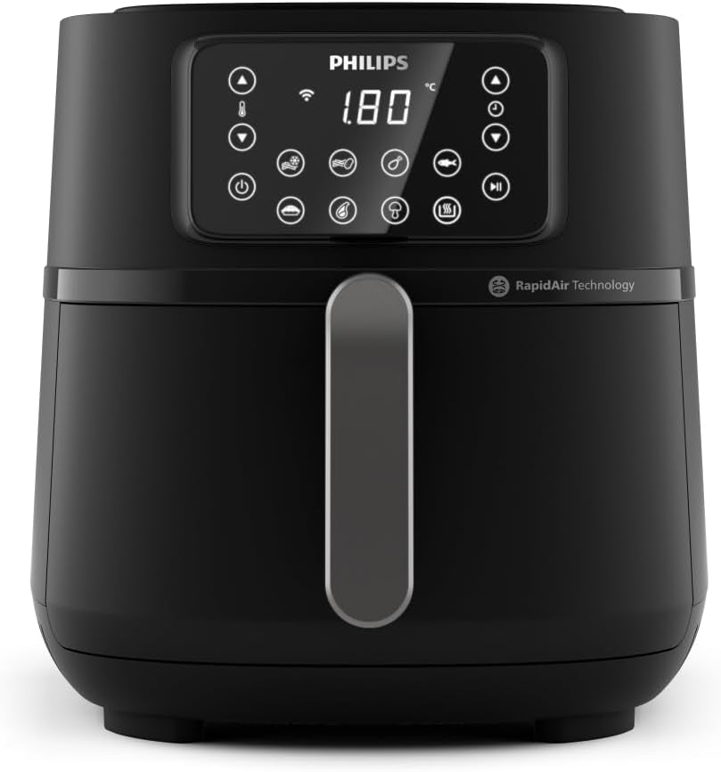 Philips 3000Er Airfryer XL - Rapid Air-teknologi, stegning med op til 90 % mindre fedt, kapacitet 1,2 kg, 6,2 liter, touchskærm Hvidevarer Naty Shop Schwarz Trådløs forbindelse 7,2 L