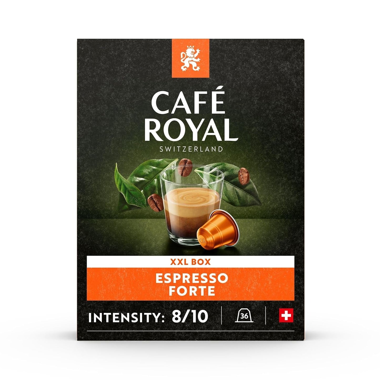 Espresso Forte 36 Kapsel for Nespresso Kaffee Maschine - 8/10 Intensitet - UTZ-certificeret Kaffeekapseln aus Aluminium (Packung med 3)