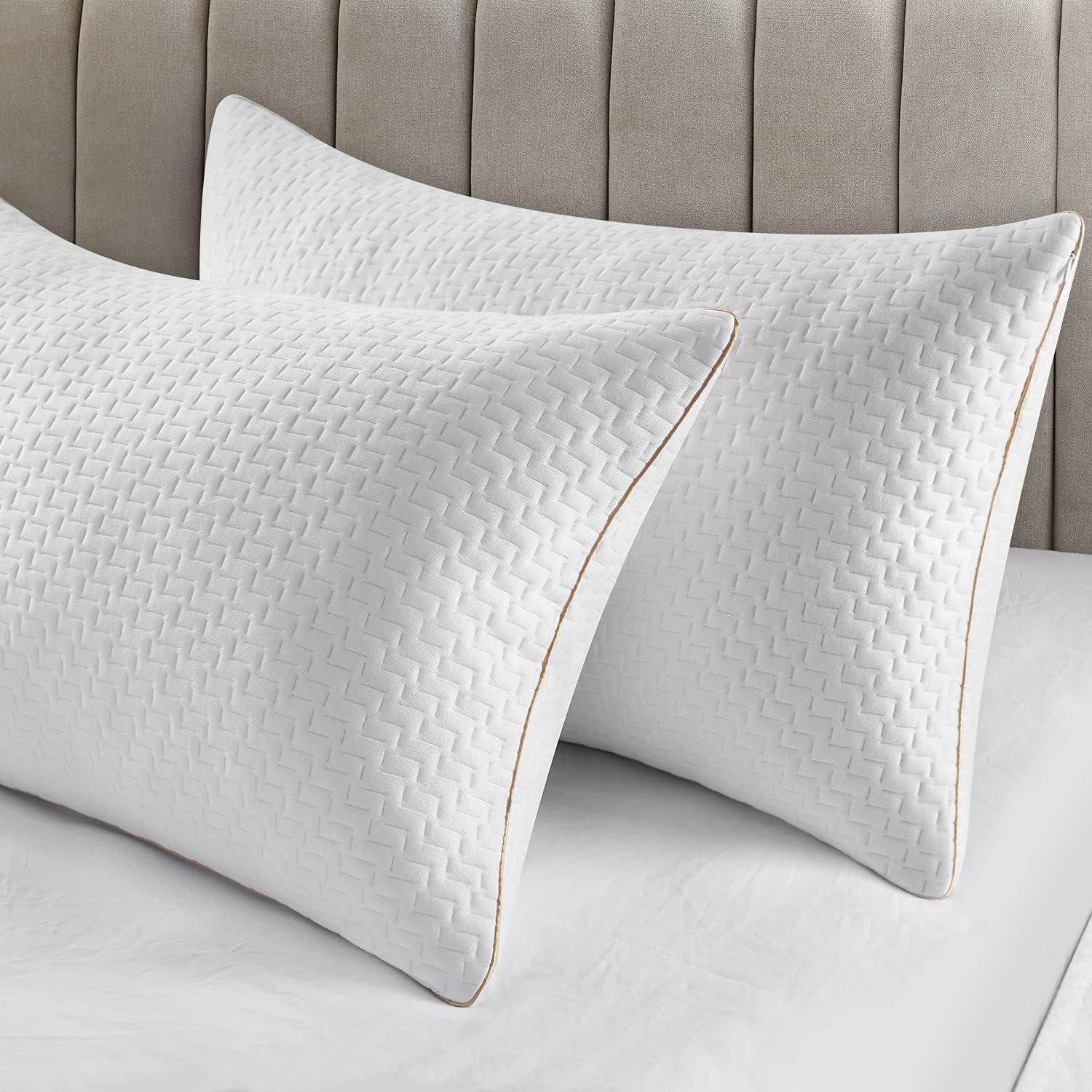 Bedstory pude, sovepude, 2 stk., allergivenlig, anti-støv pude, dun, alternativ kvalitet, sengepude til ryg, mave og sidesover, standard størrelse, vaskbar, 42 x 70 cm Naty Shop standard puder Standard titel