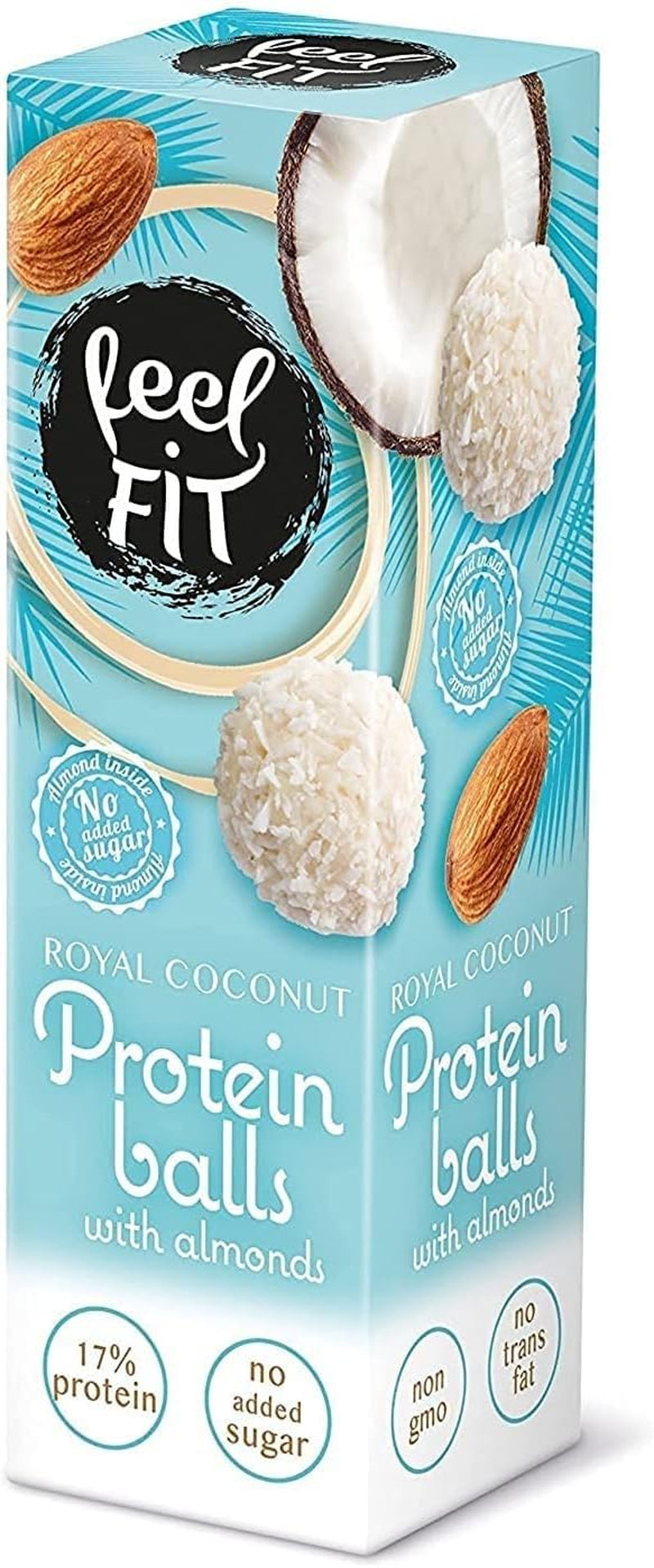 Sukkerfri kokospraliner med mandler, FIT FIT, uden tilsat sukker, 17% protein, 63 g