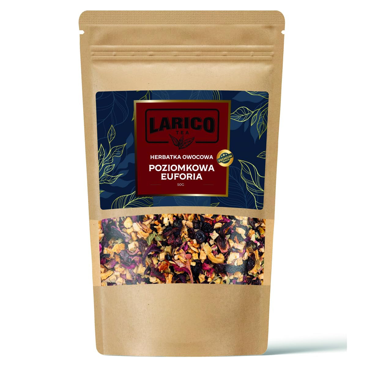 Larico Tea Naturlig frugtte Früchtchen Mix Vilde jordbær Euphorie 50 g/Løs te af højeste kvalitet/Naturlig løs te