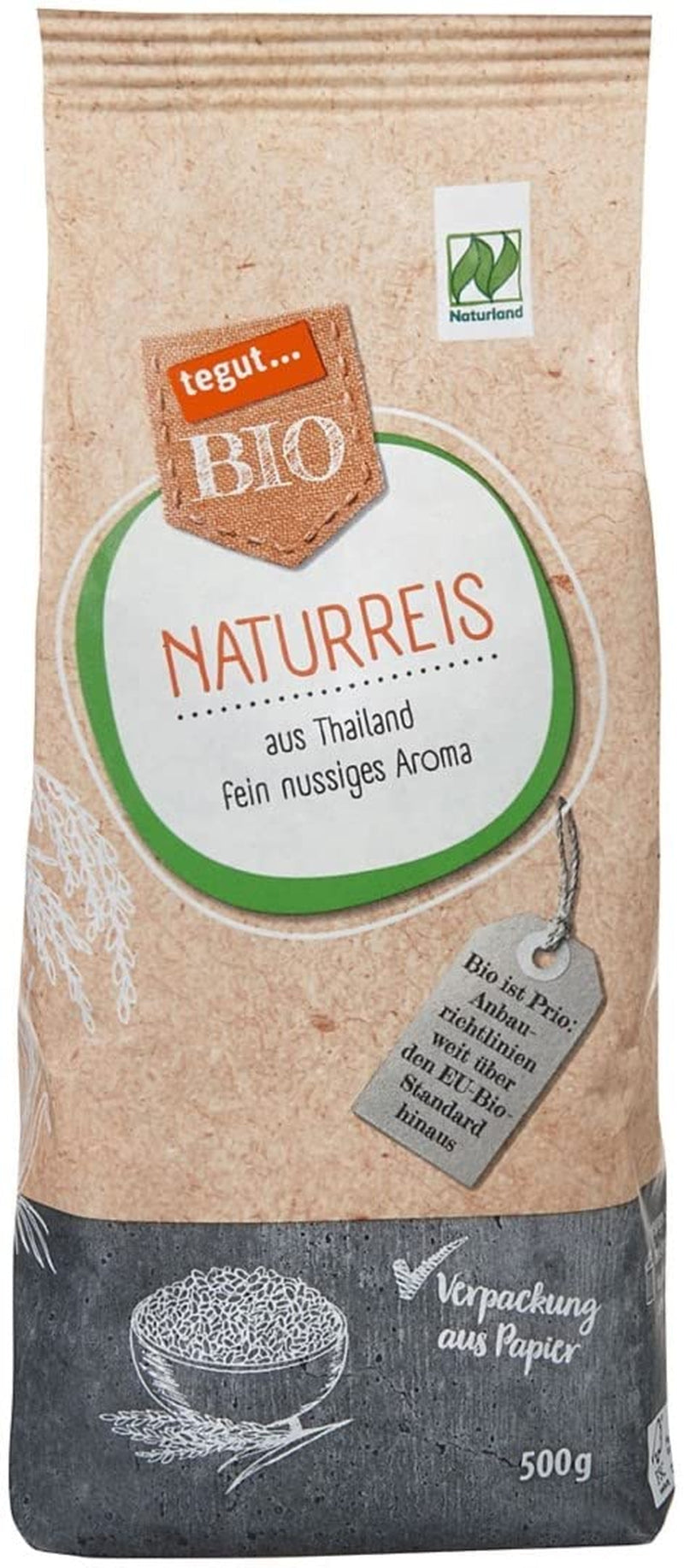 tegut... Økologisk brune ris, 1 x 500 g
