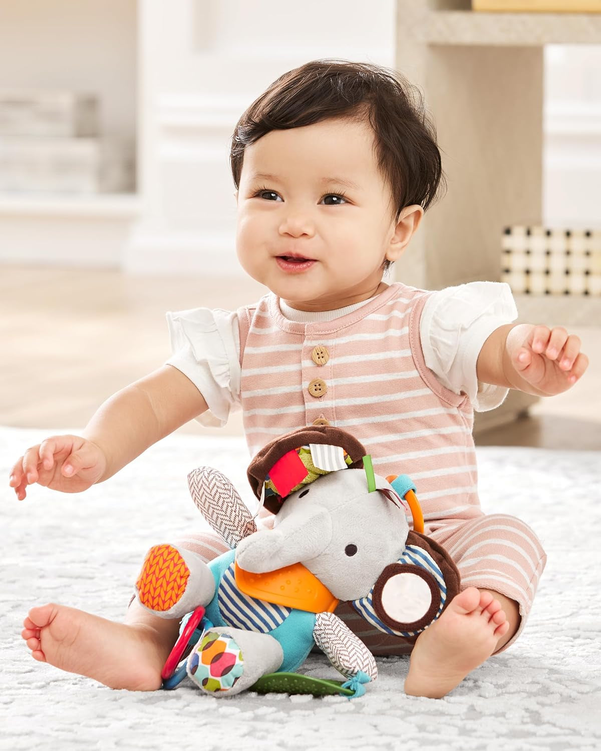 Skip Hop Bandana Buddies aktivitetslegetøj, blødt legetøj til babyer og børn, multifarvet, elefant babylegetøj Naty Shop