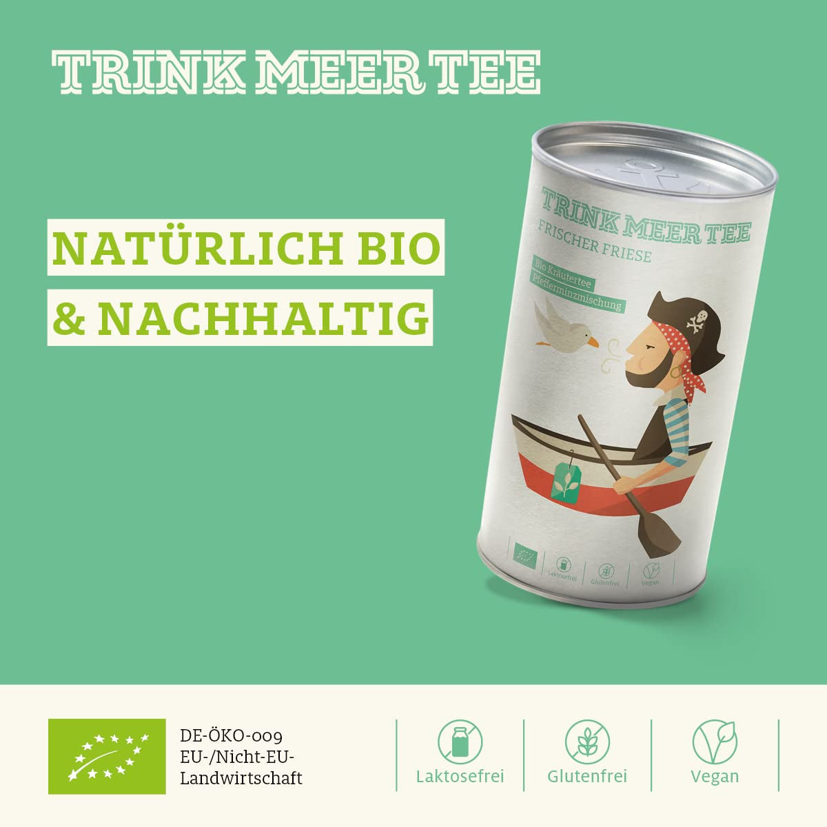 Drik mere te FRISCHER FRIESE - Økologisk urtete | Mynteblanding | Økologisk myntete | Løs te i teæske | Gave I 50 G