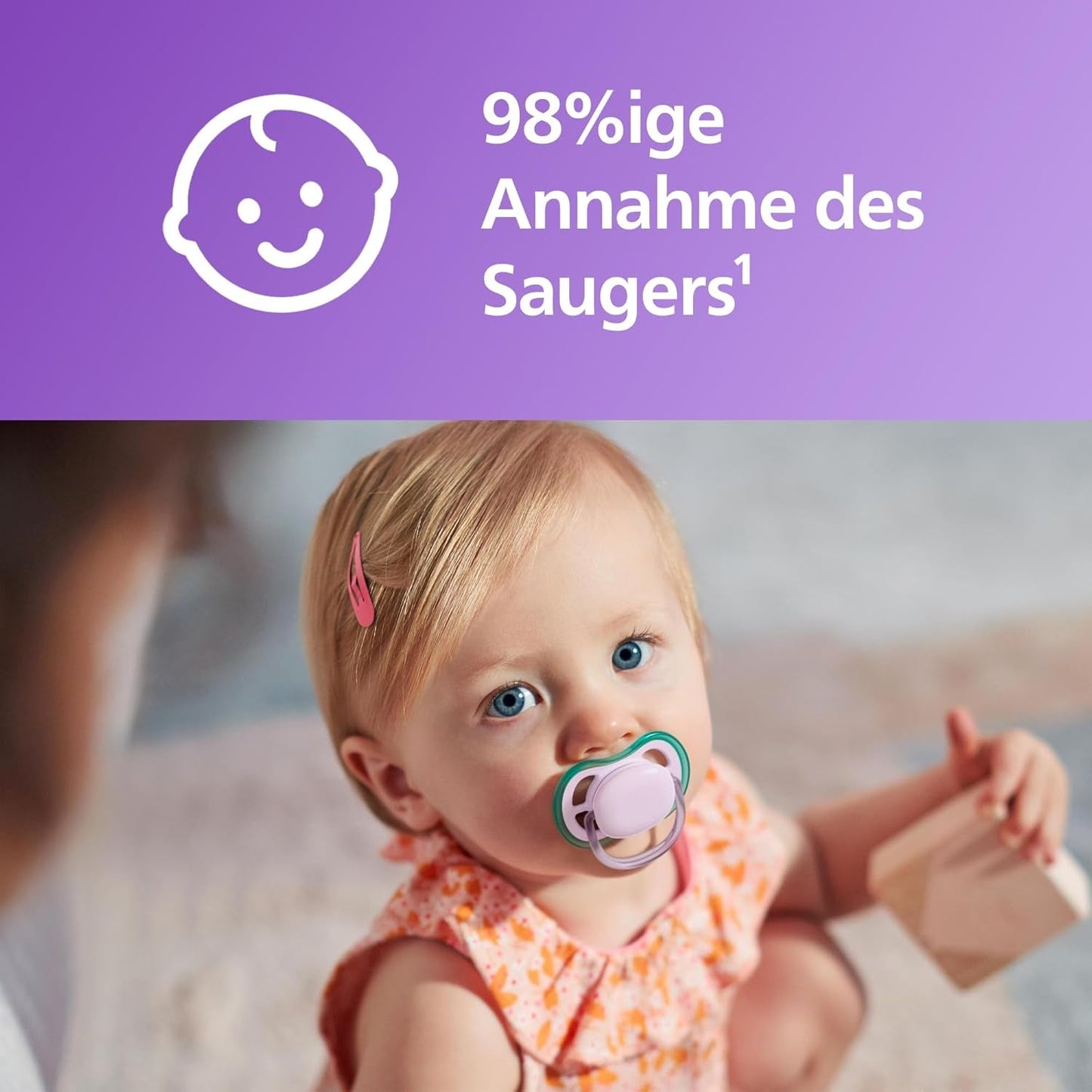Philips AVENT ultra air-sutter - Lette og åndbare sutter til babyer i alderen 0-6 måneder, BPA-fri, med bæretaske som sterilisator, 2-pak, model SCF085/24
