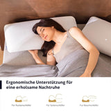 EGO HOME Pude Memory Foam Blød Ergonomisk Pude Til Ryg Sleeper Side Sleeper Nakkestøttepude med åndbart og vaskbart betræk, Oeko-Tex Certificeret, Nakkepude 75X35Cm Perne standard Naty Shop