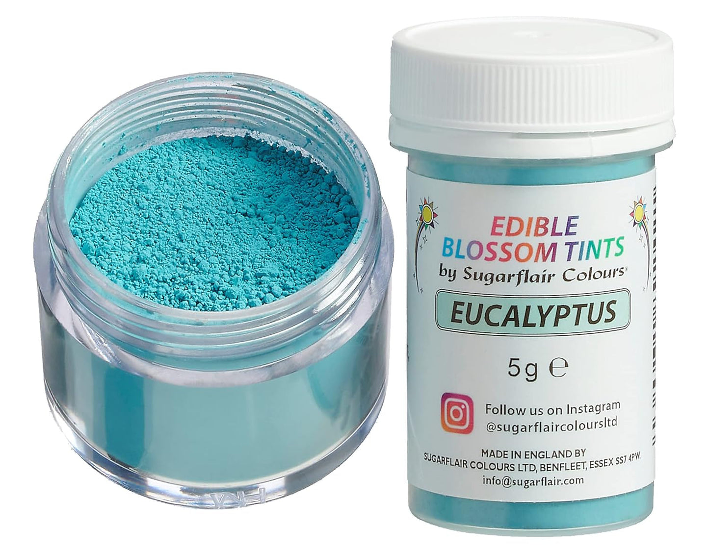 Sugarflair Blossom Tint Dust Eucalyptus Fødevarefarvepulver - Fødevarefarvepulver til kagedekoration, sukkerpasta, fondant, glasur, chokolade, smørcreme, macarons og mere - 5G