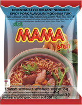 MAMA Instant Nudles med kyllingesmag - orientalsk instant nudelsuppe - Autentisk thailandsk køkken - 24 x 55 g