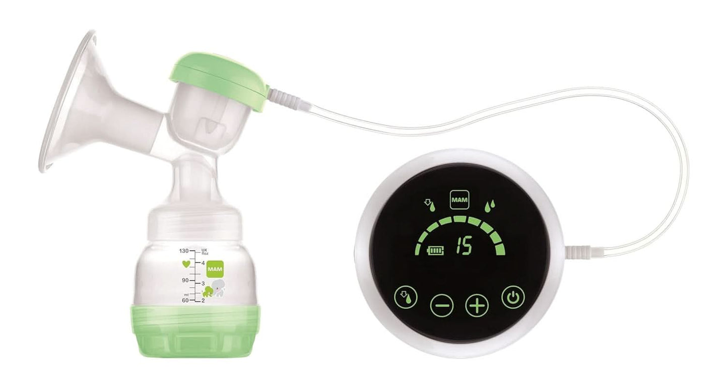 MAM 2 i 1 elektrisk og manuel brystpumpe, direkte fjernelse fra flaske eller opbevaringsbeholder, stimulering og fjernelse, digitalt display Tilbehør Mad og amning Bebe Naty Shop