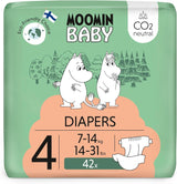 Moomin Baby Eco bleer, str. 3, 5-8 kg, 48 stykker, Premium bløde bleer | Blød og hudvenlig, åndbar, absorberende, ingen unødvendige kemikalier |
