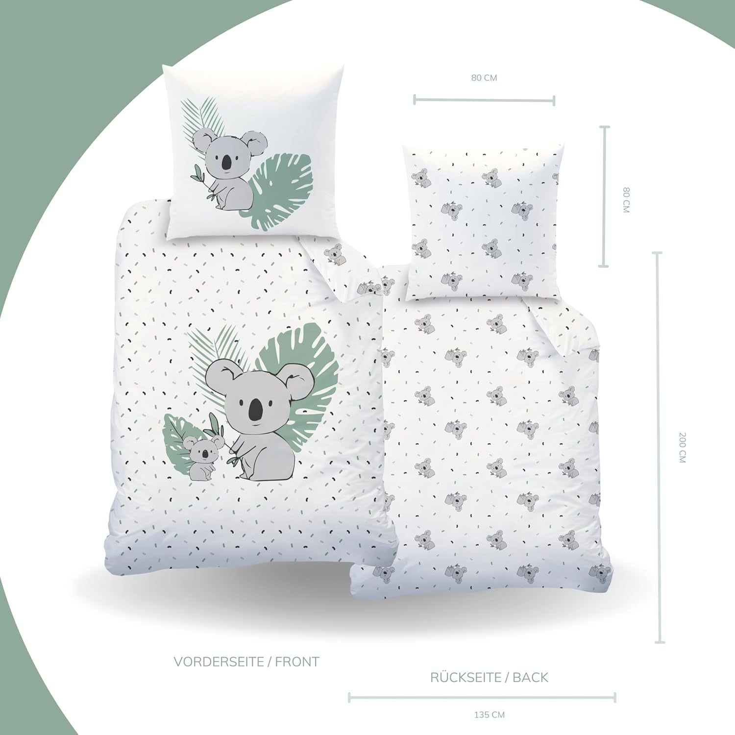 Børnesengetøj, Koalabjørn, unisex, 100% bomuld Sengetøj - børne Naty Shop