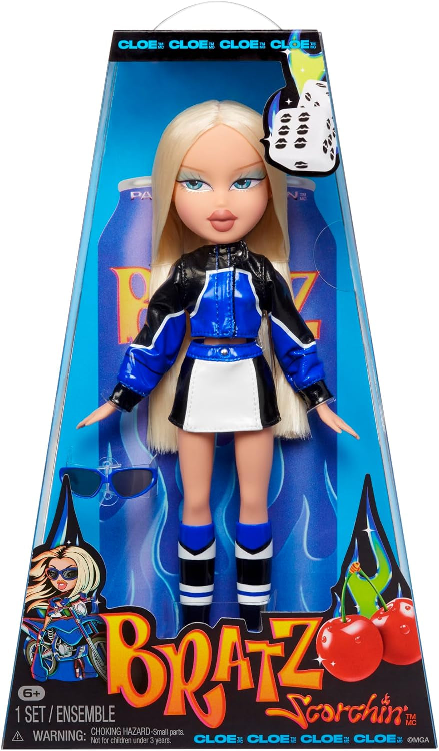 Bratz Scorchin' Cloe - Indeholder 1 modedukke med outfit og tilbehør, Motorsport inspirerede dukker, sødt legetøj til piger