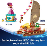 LEGO Ç€ Disney Moana 2: Moana's Adventure Raft - Legetøjsbåd med sejl, aftageligt dæk, lejrbål og 3 minidukker inklusive Loto og Moni - Gave til piger på 6+ og fans - 43270 Byggesæt Beuche den LEGO-Store
