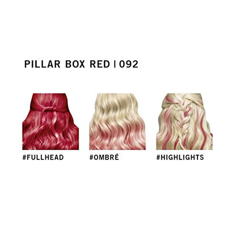 Live Ultra Bright eller Pastel rødt hårfarve 3 stykker semi-permanent farve Holder op til 15 vaske - 092 Pillar Box Red Naty Shop hårfarve