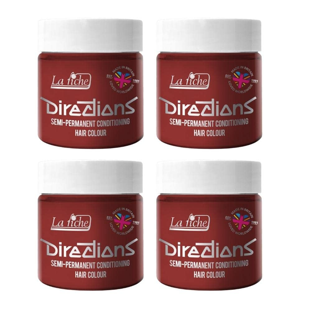 Semi-permanent hårfarve Vejledning 100 ml æske 4 pakke (Pillarbox Red) Hårfarve Naty Shop Pillarbox Red 400 Ml (1 pakke)