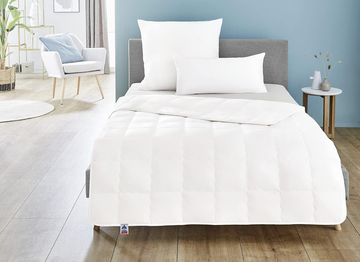 Irisette quilt vask-silke - Made in Germany - Dyne lavet af 60% vild silke, 40% bomuld, Inkl. opbevaringstaske, 135 X 200 Cm, Øko-Tex certifikat Dyner og dyner Naty Shop