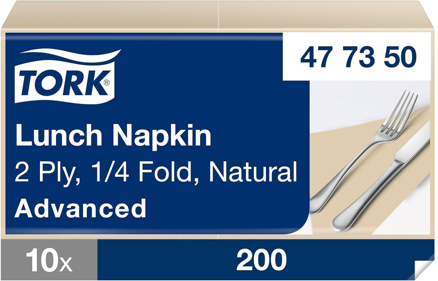 Tork blød frokostserviet hvid, 1/8 fold, 3 lag, 33 cm × 33 cm, 150 servietter, 477416