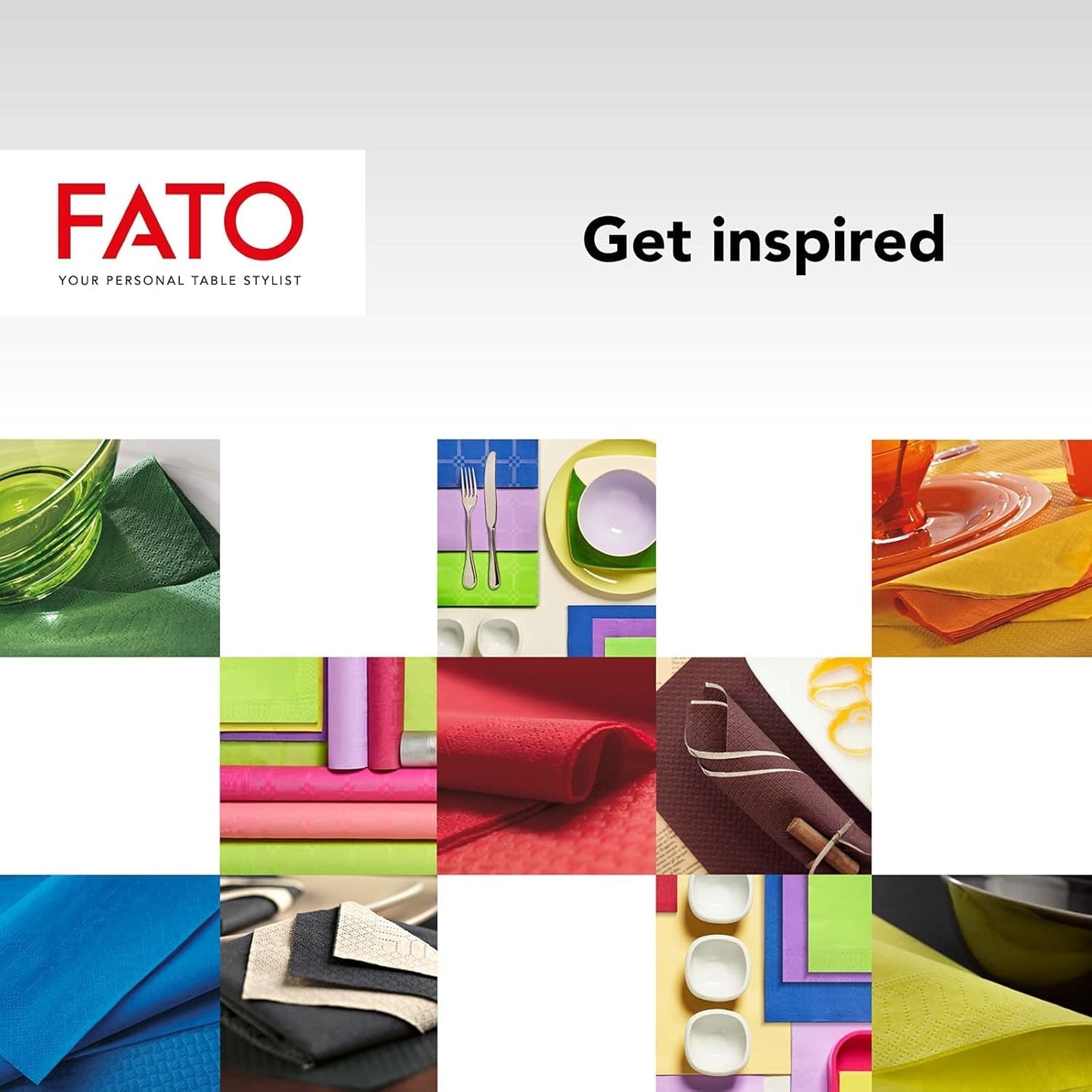 Fato - engangspapirservietter, ideelle til afslappede frokoster og buffeter, pakke med 50 servietter, størrelse 33X33, 4-fold, 2-lags, champagnefarve, 100 % rent cellulosepapir, FSC