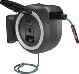 Gardena PowerRoll XXL Solo ledningsfri vægslangeboks: Automatisk slangetromle med 40 m haveslange, slangeføring og rullekontrol, batteridrevet, UV- og frostbestandig (18647-55)