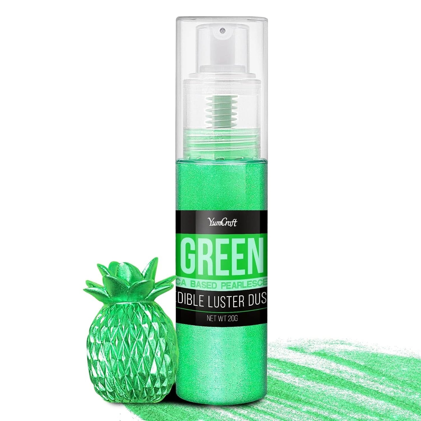 Spiselig glitterspray, 20 gram Naty Shop Green