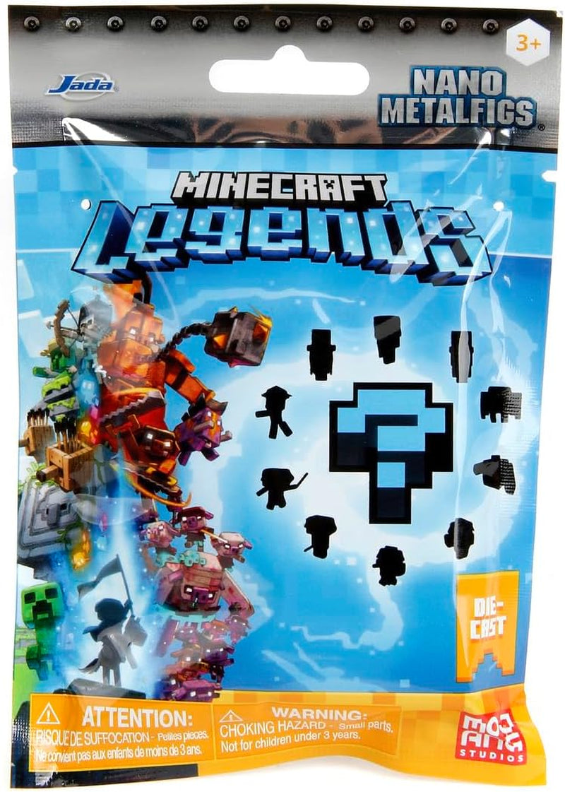 Jada Toys - Minecraft Blind Pack Nanofigs, Wave 2, Minecraft Legends Nano Metal samlerfigur, Forskellige modeller, 4 Cm, Alder 3+, Sorte Actionfigurer Naty Shop