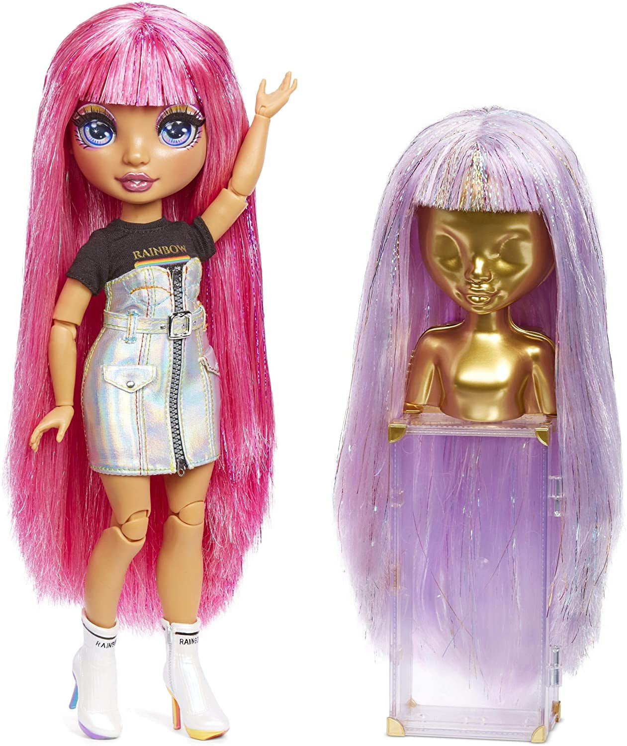 Rainbow High 571049 Fashion Studio - Eksklusiv dukke med tøj, tilbehør og 2 skinnende parykker - Skab over 300 outfits!