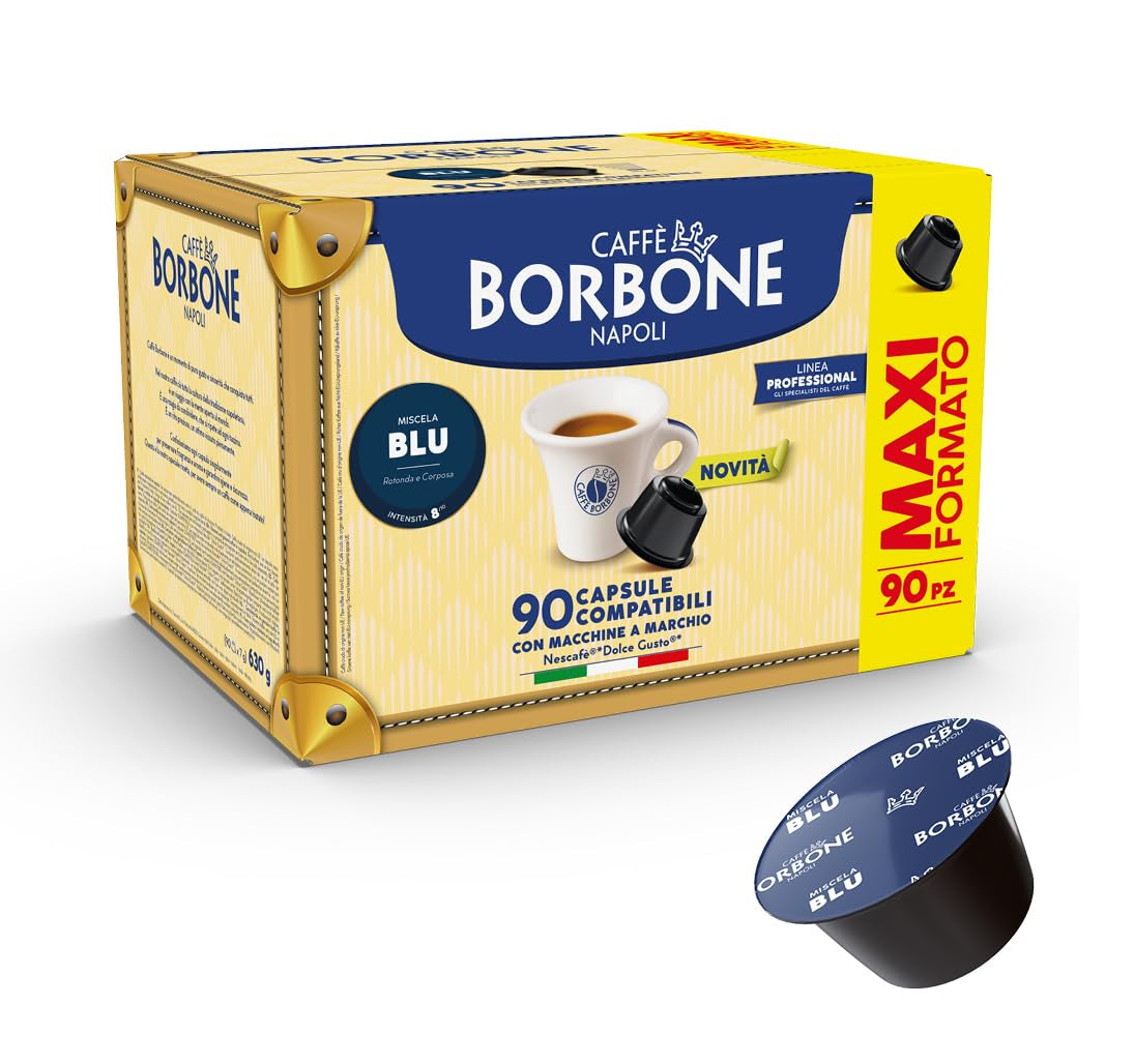 Caffè Borbone Blue Kaffeemischung - 90 Kapseln - Kompatibel med Kaffeemaschinen der Marke Nescafè®* Dolce Gusto®*