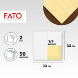 Fato - engangspapirservietter, ideelle til afslappede frokoster og buffeter, pakke med 50 servietter, størrelse 33X33, 4-fold, 2-lags, champagnefarve, 100 % rent cellulosepapir, FSC