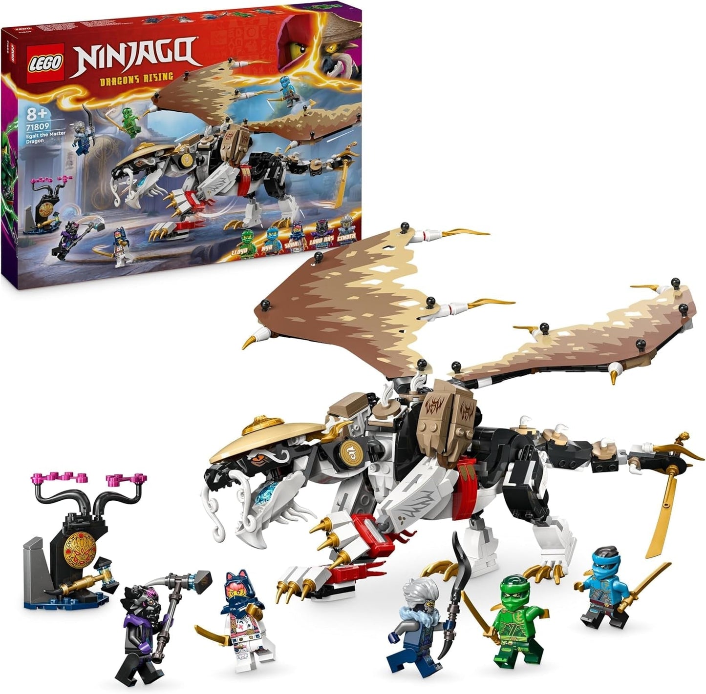 LEGO NINJAGO Egalt Dragon Master Ninja Sæt med Dragelegetøj og 5 figurer inklusive Lloyd og NYA, Dragon Master, gave til drenge og piger fra 8 år 71809 Byggesæt Beuche den LEGO-Store Single