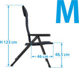 BRUNNER Rebel PRO (S-M-L) Foldestol til camping, have, terrasse Fremstillet af aluminium, justerbar i 5 positioner, bæreevne op til 150 kg, høj ryg, sort eller blå Rejsepuder Naty Shop