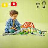 LEGO DUPLO Bybanebro og spor - Udvidelsessæt, Gave til børn fra 2 år, Bygge- og genopbygningssæt, Udviklingssæt til børnehaver, Pædagogisk legetøj 10426 Byggesæt Besuche den LEGO-Store