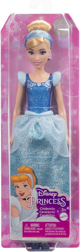 Mattel DISNEY Princess Askepot bevægelig dukke med glitrende kjole, aftagelige sko og tiara, kambart hår til frisørsjov, fra 3 år og opefter, HLW06 Naty Shop Dolls