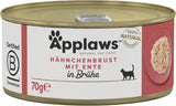 Applaws Premium naturligt vådfoder til katte, kylling med and i suppe, dåse 70 g (24x70 g)