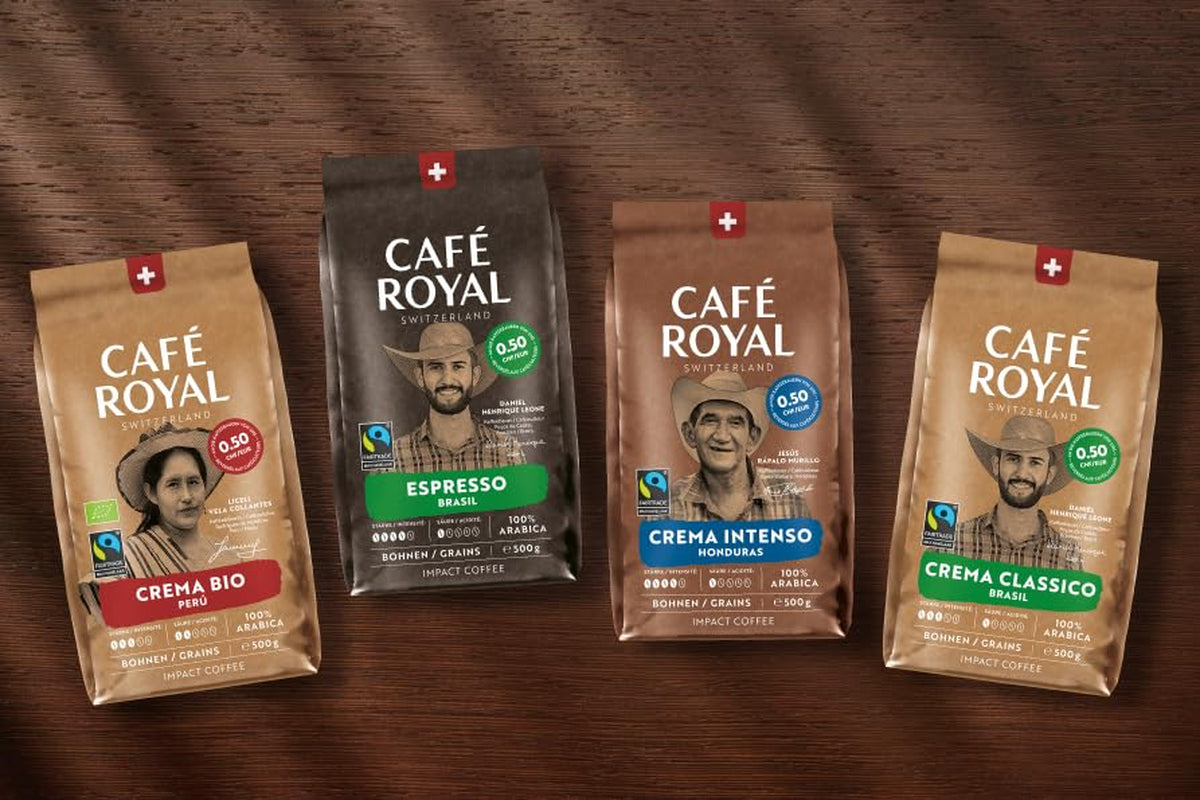 Café Royal Bio Espresso Peru – 100% Arabica Kaffeebohnen, aromatisk-intensiv, dunkle Röstung, Stärke 4/5, Bio & Fairtrade, 500 g ganze Bohnen