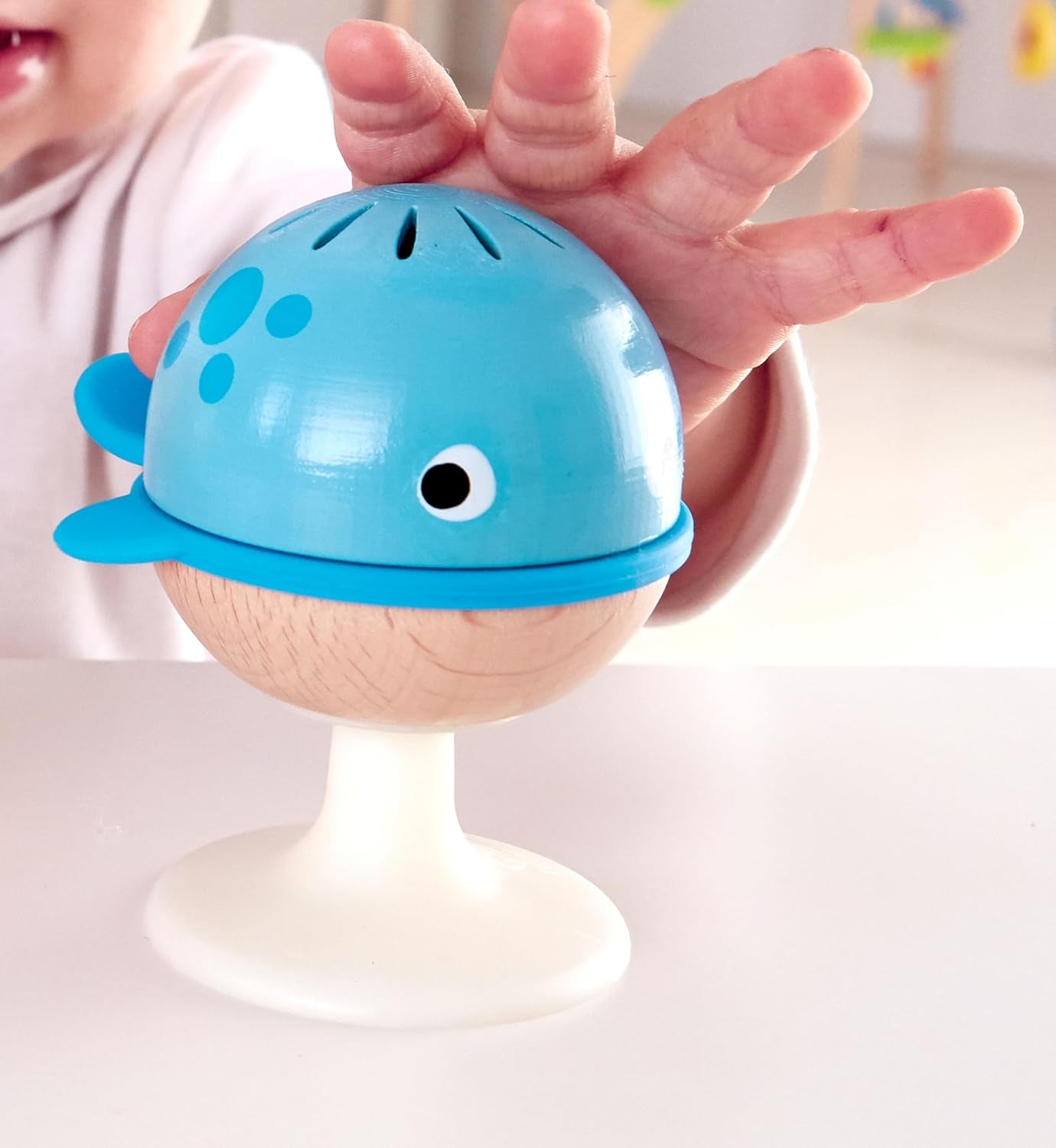 Ranglesæt med sugekop Hape | Tre dyr med bidering elementer, skildpadde, blæksprutte og hval | Læringslegetøj fra 0 måneder Bebe Toys Naty Shop