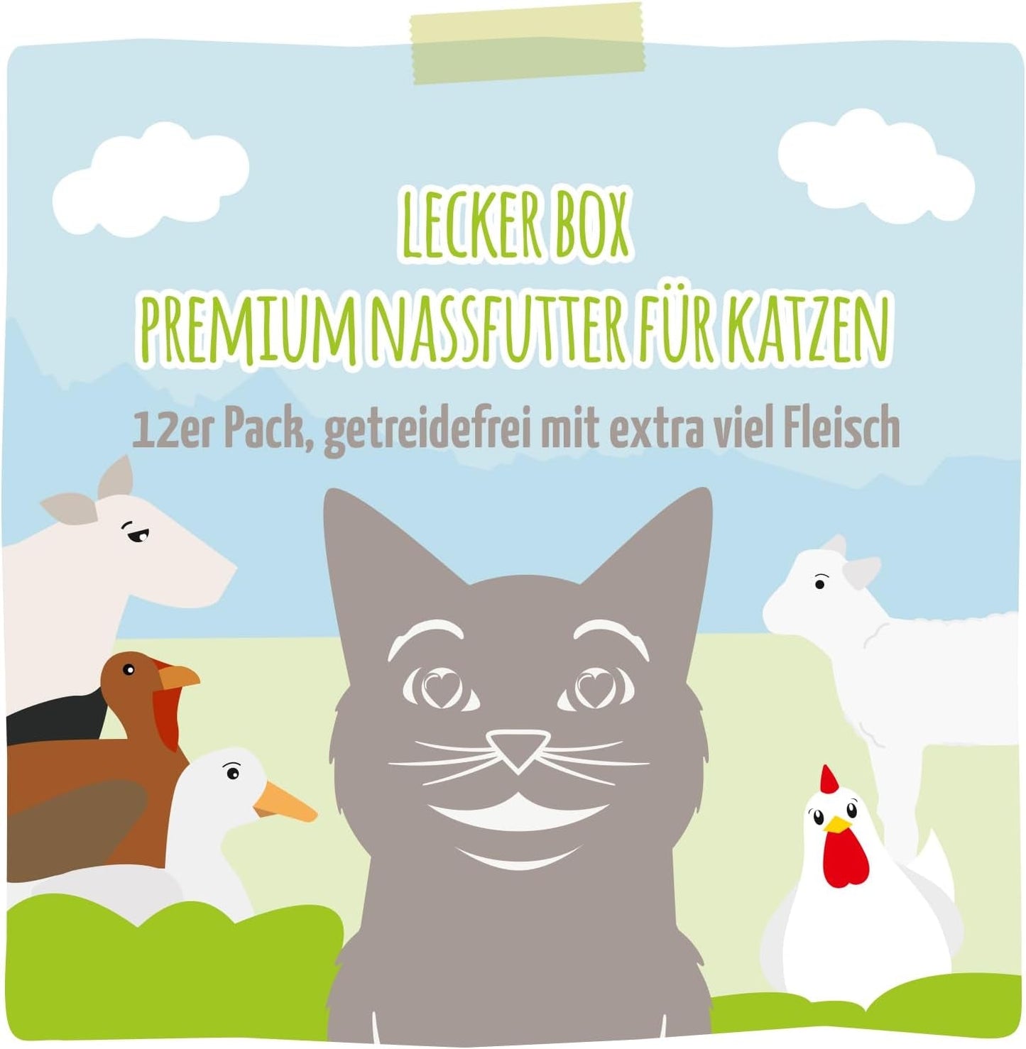 MjAMjAM - Premium våd kattefoder - Lækker æske 12-pak (12 x 200 g) Kornfri med ekstra kød